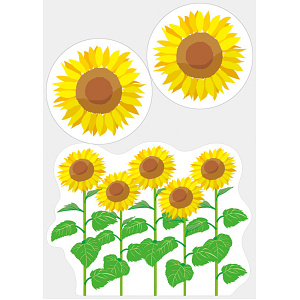 【2025年夏】ウィンドウステッカー(小) ひまわり (No178-07_08)