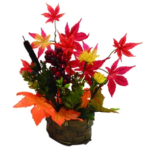 【2025年秋商品】紅葉盛カゴアレンジ レッド(No179-1701)