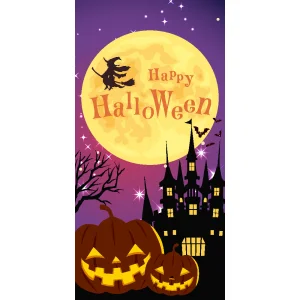 【2025年秋商品】タペストリー(防炎)ウィッチ＆パンプキン(No179-0502)