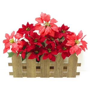 【2024年商品】ポインセチア垣根アレンジレッド (No.042060)