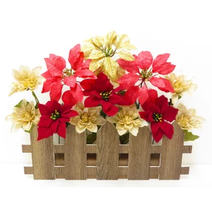 【2024年商品】ポインセチア垣根アレンジレッドゴールド (No.042061)