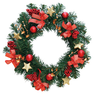 【2024年商品】40cmデコレーションリースレッド (No.043605)