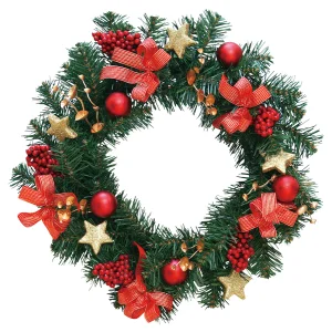 【2024年商品】40cmデコレーションリースレッド (No.043605)