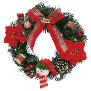 【2024年商品】30cmデコレーションリーススノーマン (No.043611)