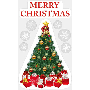 【2024年商品】ウィンドウステッカークリスマスツリー (No.043707)