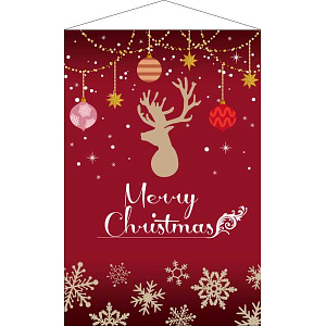 【2024年商品】ハーフタペストリーメリークリスマス 赤 (No.043716)