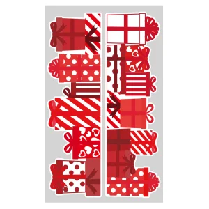 【2024年商品】ウィンドウステッカープレゼントBOX赤(白フチ) (No.043754)