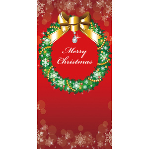 【2024年商品】タペストリー(防炎)クリスマスリース (No.044153)