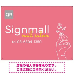 フレッシュカラーとワンラインイラストで魅せるネイルサロン用デザインプレート ピンク W600×H450 エコユニボード(SP-SMD781A-60x45U)