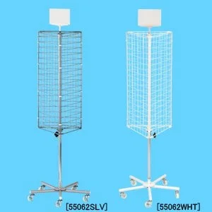 回転ネットディスプレイ 三角 白