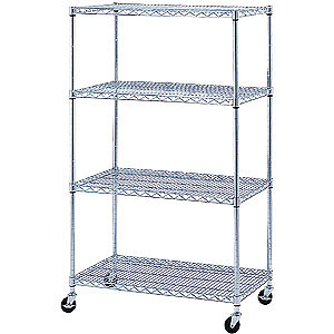 ワイヤーラック 4段 （H1590） W907 キャスター付