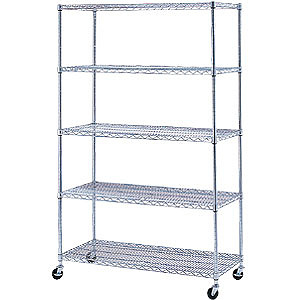 ワイヤーラック 5段 （H1890） W907 キャスター付