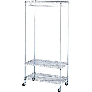 ワイヤーラック H1900 棚・丸バー展開 W1219