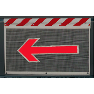 風抜けメッシュ標識左矢印 (反射タイプ) (341-91)