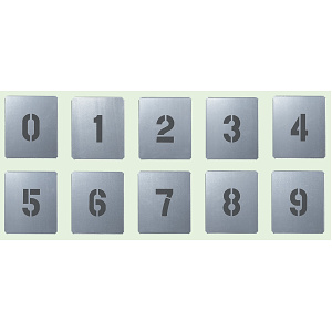 吹付け用プレート 数字 0-9 小 10枚1組 (349-06A)