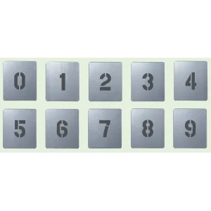 吹付け用プレート 数字 0-9 小 10枚1組 (349-06A)