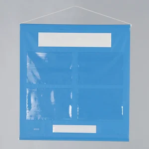 フリー安全掲示板 (屋内用) A4ヨコ用 青 (464-02B)