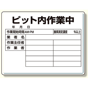 ピット内作業標識 ピット内作業中 (484-25)