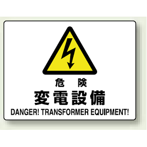 危険 変電設備 エコボード 225×300 (804-56B)