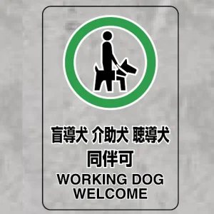 透明ステッカー JIS規格安全標識（大） 300×200 盲導犬 介護犬・・ (807-55)