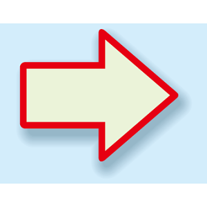 蓄光矢印ステッカー 赤 蓄光ステッカー 100×120 (824-52)