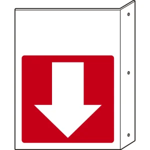 突出しタイプ 消化用品方向表示 300×225 余白・下矢印 普通タイプ (825-84)