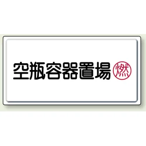 高圧ガス関係標識 300×600 鉄板 空瓶容器置場 (827-18)