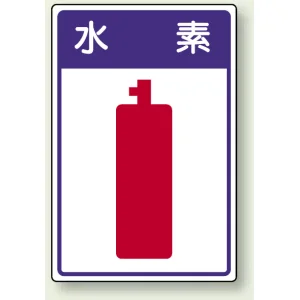 高圧ガス関係標識 エコユニボード 450×300 水 素 (827-43)