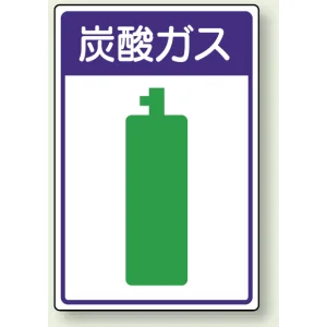 高圧ガス関係標識 エコユニボード 450×300 炭酸ガス (827-46)
