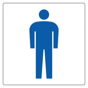 トイレ表示アクリル板 男子 150mm角 (842-62A)