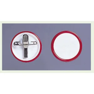 ネームバッジ φ40mm 10個1組 赤 (850-65)