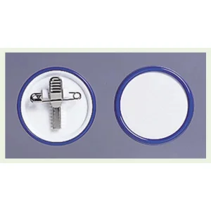 ネームバッジ φ40mm 10個1組 青 (850-67)