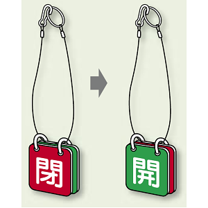 両面用表示板 閉(赤) 開(緑) 65角 5セット1組 (857-52)