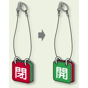 両面用表示板 閉(赤) 開(緑) 65角 5セット1組 (857-52)