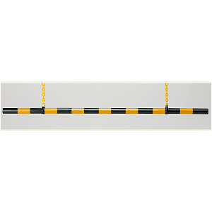高さ制限バー (黄・黒) ABS 樹脂 54φ×1.9m (866-28B)