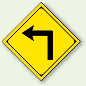 警告標識 左方屈折あり (894-36LB)