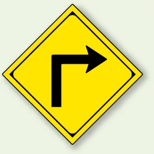 警告標識 右方屈折あり (894-36RB)