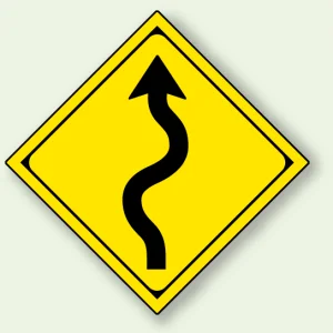 警告標識 つづら折あり (894-39B)