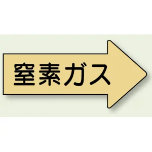 JIS配管識別方向矢印ステッカー（10枚1組） 窒素ガス (大) 67×135mm 右 (AS-43-3L)