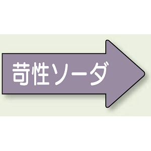 JIS配管識別方向ステッカー 右向き 苛性ソーダ 小 10枚1組 (AS-44-2S)