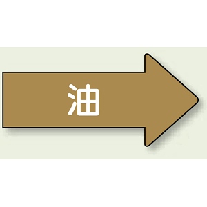 JIS配管識別方向ステッカー 右向き 油 極小 10枚1組 (AS-45SS)