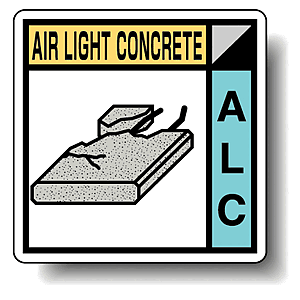 建築業協会統一標識 軽量気泡コンクリート 50角 ステッカー 2枚1組 (KK-620)