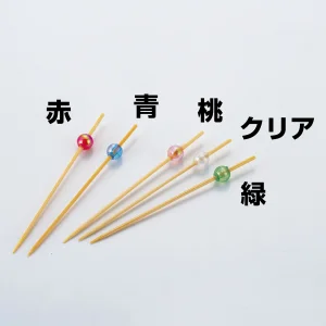 ビーズ串 7cm (50本入) 赤(W21094)