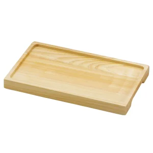 陶器・黒石目調盛皿 (長角)用 木製プレート 大(W21542)