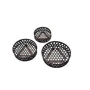 溜塗オードブル篭 8寸(W22590)