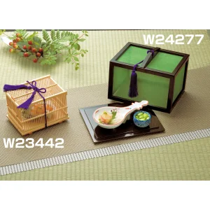 和食器の和心: 竹虫かご(木曽杉台付) (W23442) - 敷皿・盛皿 和食器の和心: 竹虫かご(木曽杉台付) (W23442) - 敷皿・盛皿
