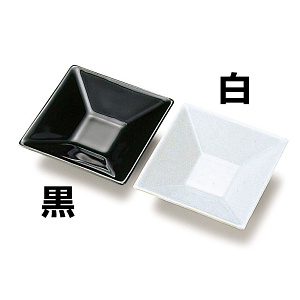白磁 正角皿(B) 黒(W26464)