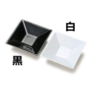 白磁 正角皿(B) 黒(W26464)