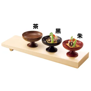 木製高台珍味入 茶(W26682)