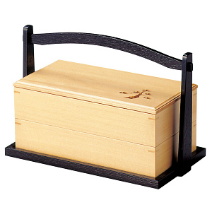 黒塗り手提付松風弁当 (W27144)